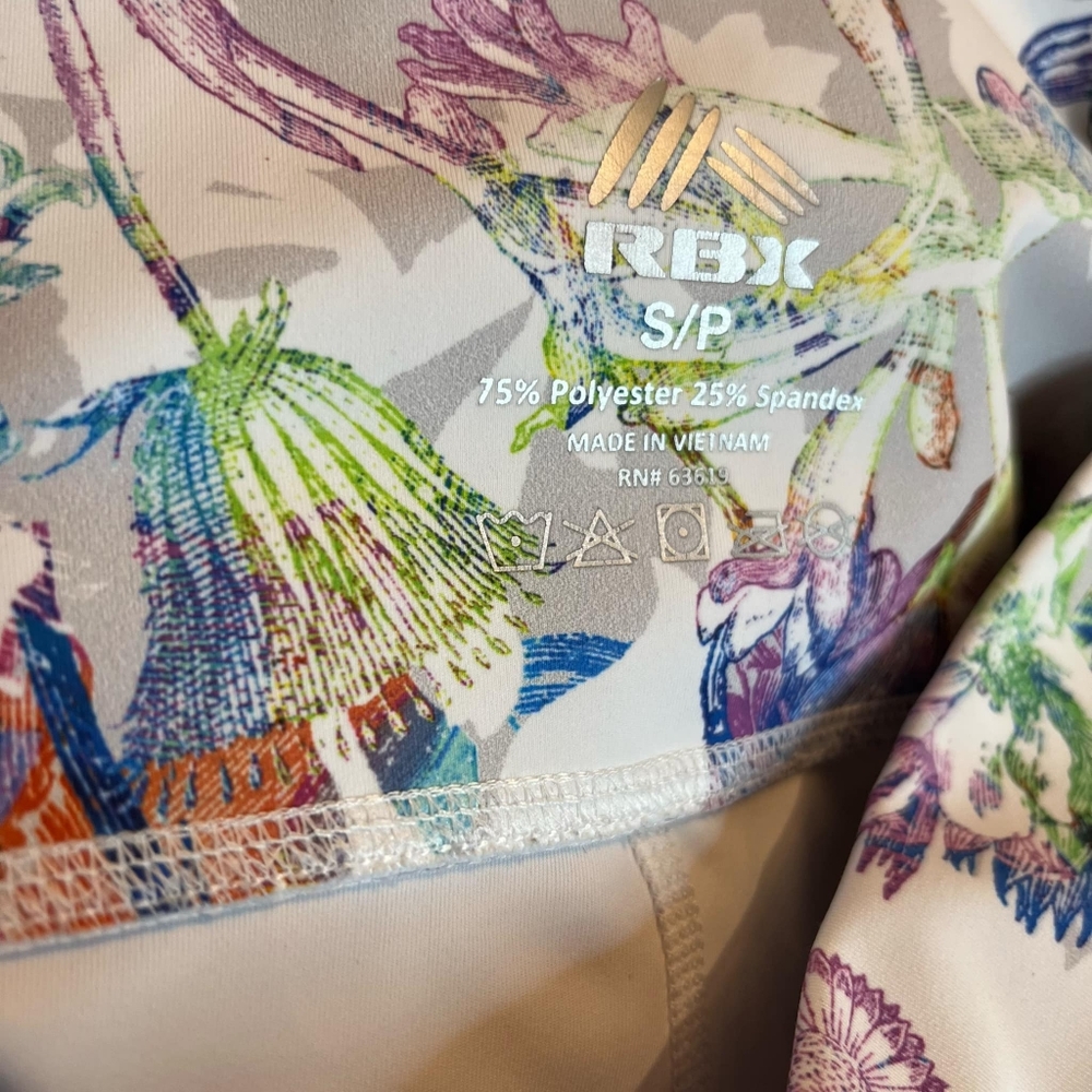 RBX Small White Floral Pocketed Athletic Leggings - Picture 5 of 5